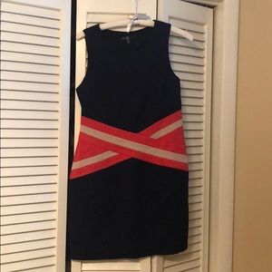 Beautiful navy dress with stripe design